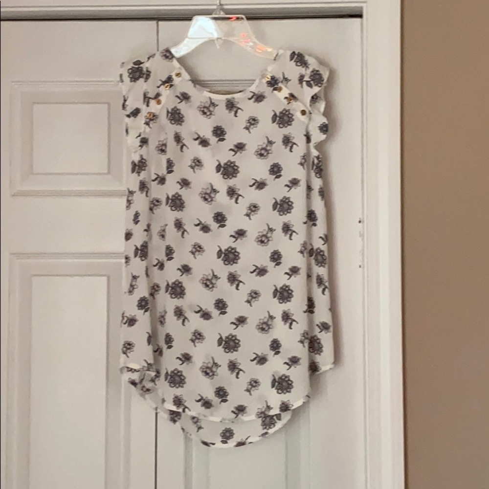 White floral blouse